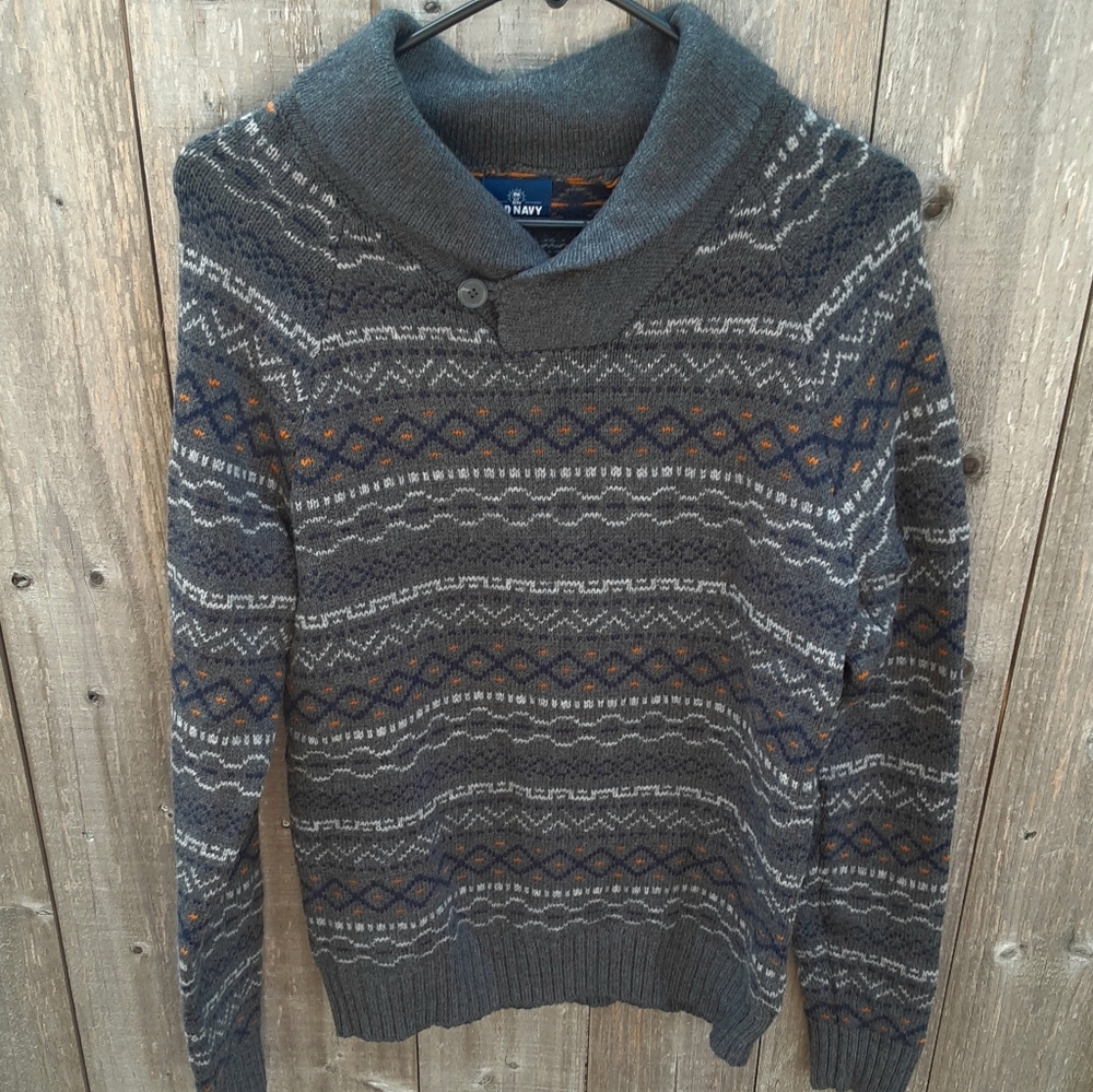 Old Navy Gray Small Sweater Knit Cowl Coll…